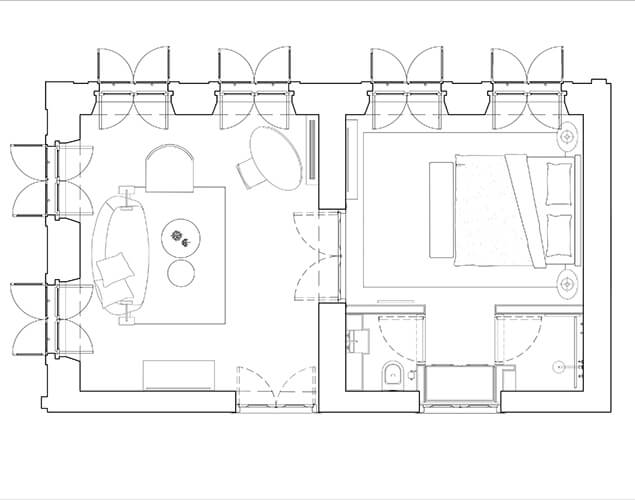 Luxe & Sweet One Bedroom Layout 2